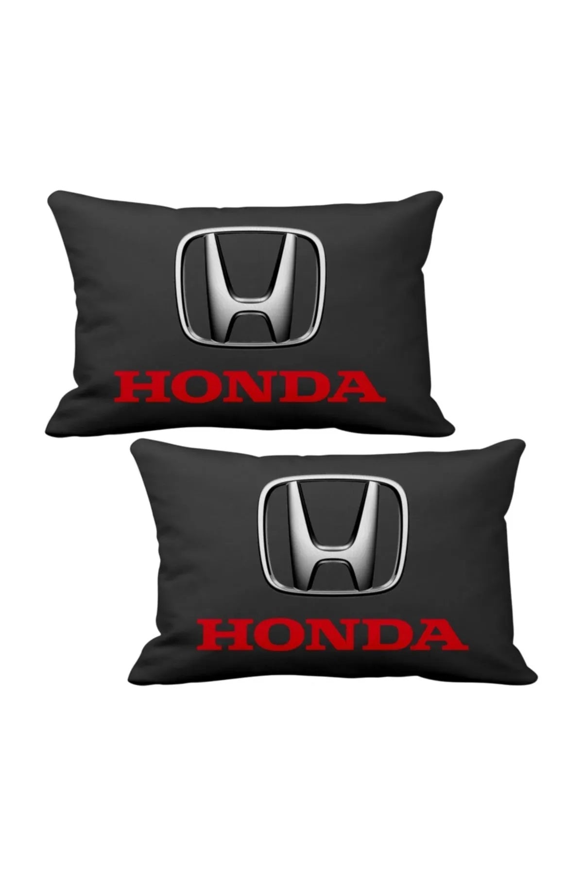 HONDA 2PCS Luxury Car Neck Pillow Black And Wooden Logo Keychain HONDA Car Pillow HONDA Pillow