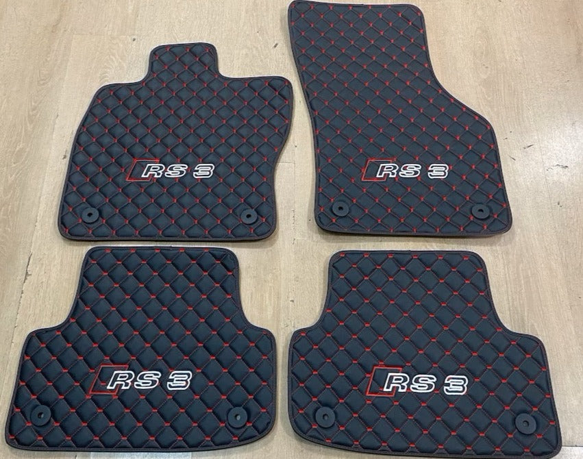 Audi RS3 All Models Waterproof Custom Car RS3 Floor Mats Leather Front Rear Carpet Liner Audi RS3 Car Floor Mats Set