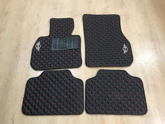 Mini Cooper All Models Waterproof Custom Car Mini Cooper Floor Mat Leather Front Rear Carpet Liner Mini Cooper Car Floor Mats Set