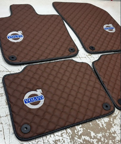 VOLVO Waterproof ALL Model Custom VOLVO Floor Mats Leather Front Rear Carpet Liner VOLVO CAR Floor Mats