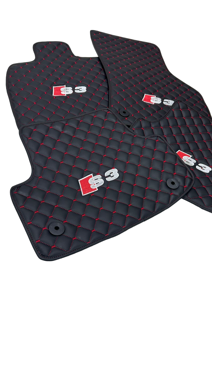 Audi S3 All Models Waterproof Custom Car Audi S3 Floor Mat Leather Front Rear Carpet Liner Audi S3 Car Floor Mats Set