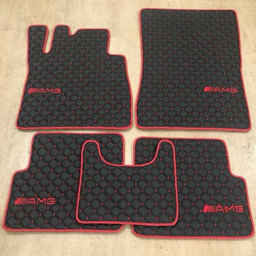 Mercedes-Benz AMG All Models Waterproof Custom Car AMG Floor Mats Leather Front Rear Carpet Liner AMG Car Floor Mats Set