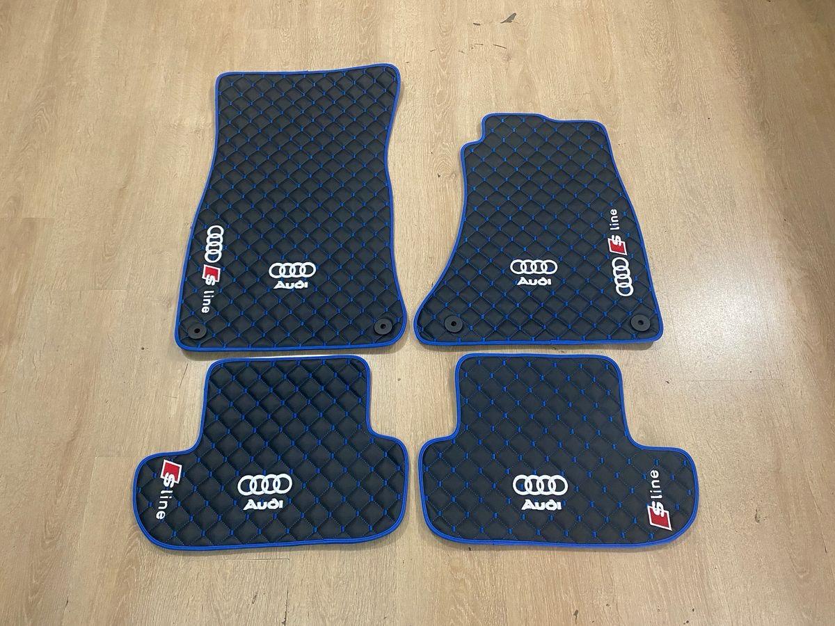 Audi S-line  All Models Waterproof Custom Car Sline Floor Mats Leather Front Rear Carpet Liner Audi Car Floor Mats Set