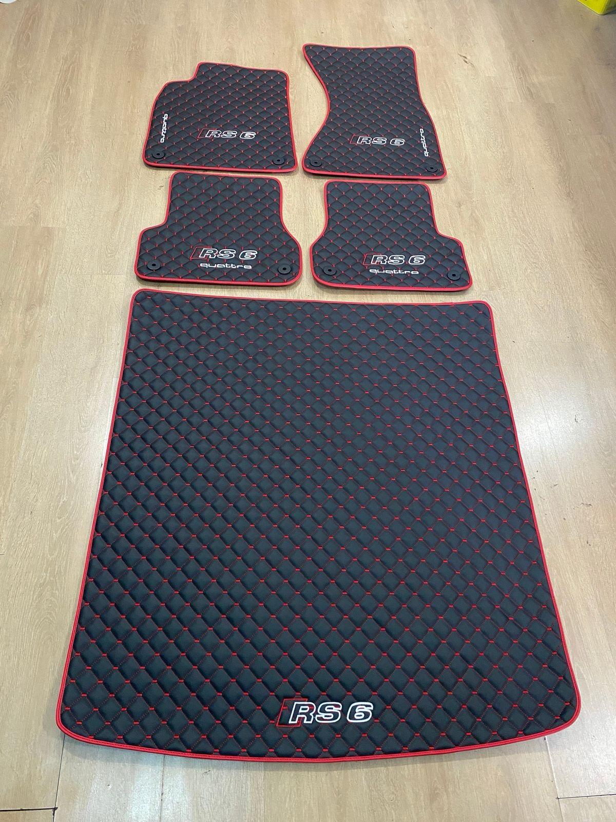 Audi RS6 Waterproof ALL Model Custom RS6 Floor Mats Leather Front Rear Carpet Liner AUDi RS6 CAR Floor Mats