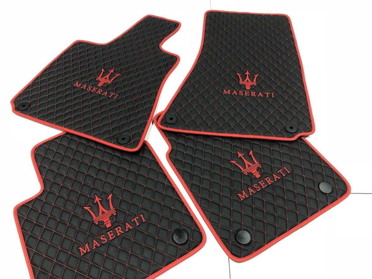 Maserati Todos los modelos Alfombrillas impermeables personalizadas para coche Maserati ✅ Cuero ✅ Forro de alfombra delantera trasera ✅ Juego de alfombrillas para coche Maserati