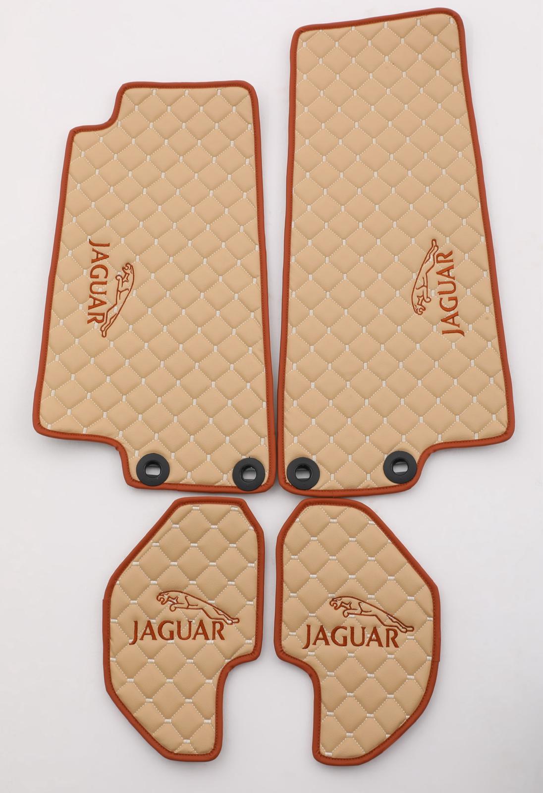 Jaguar Todos los modelos Alfombrillas impermeables personalizadas para el piso de Jaguar ✅ Cuero ✅ Revestimiento de alfombra delantera y trasera ✅ Juego de alfombrillas para el piso del automóvil Jaguar