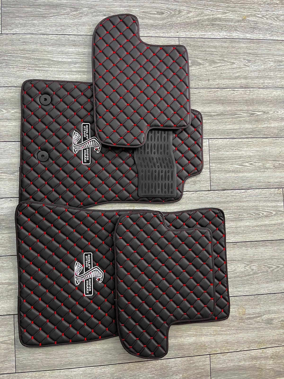 Ford Mustang Shelby GT350 Waterproof ALL Model Custom Shelby Floor Mats Leather Front Rear Carpet Liner Shelby CAR Floor Mats GT500