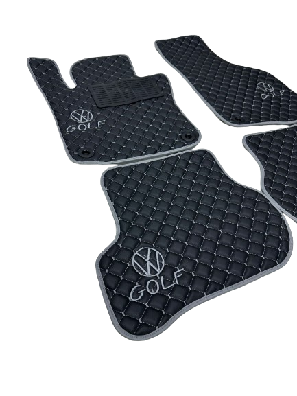 VW GOLF Waterproof ALL Model Custom VW GOLF Floor Mats Leather Front Rear Carpet Liner VW GOLF CAR Floor Mats