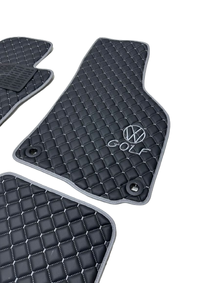 VW GOLF Waterproof ALL Model Custom VW GOLF Floor Mats Leather Front Rear Carpet Liner VW GOLF CAR Floor Mats