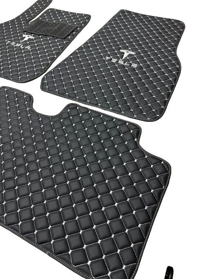 Tesla All Models Waterproof Custom Car Tesla Floor Mats Leather Front Rear Carpet Liner Tesla Car Floor Mats Set