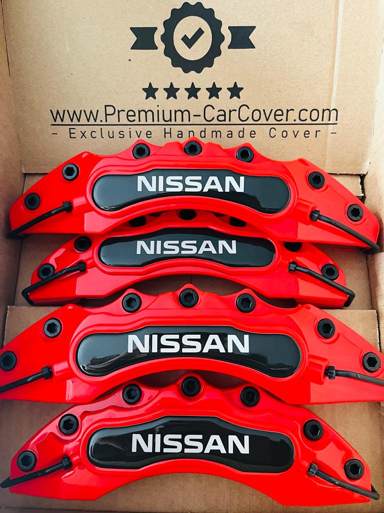 Cubierta de pinza de freno✔️Cubierta de pinza de Nissan✔️Cubierta de pinza de Nissan✔️Cubierta de pinza ROJA para TODOS los Nissan✔️+16 pulgadas✔️