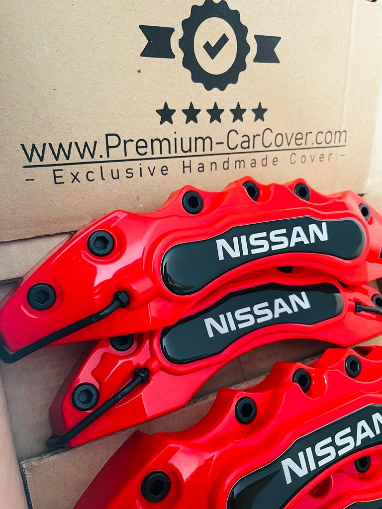 Cubierta de pinza de freno✔️Cubierta de pinza de Nissan✔️Cubierta de pinza de Nissan✔️Cubierta de pinza ROJA para TODOS los Nissan✔️+16 pulgadas✔️