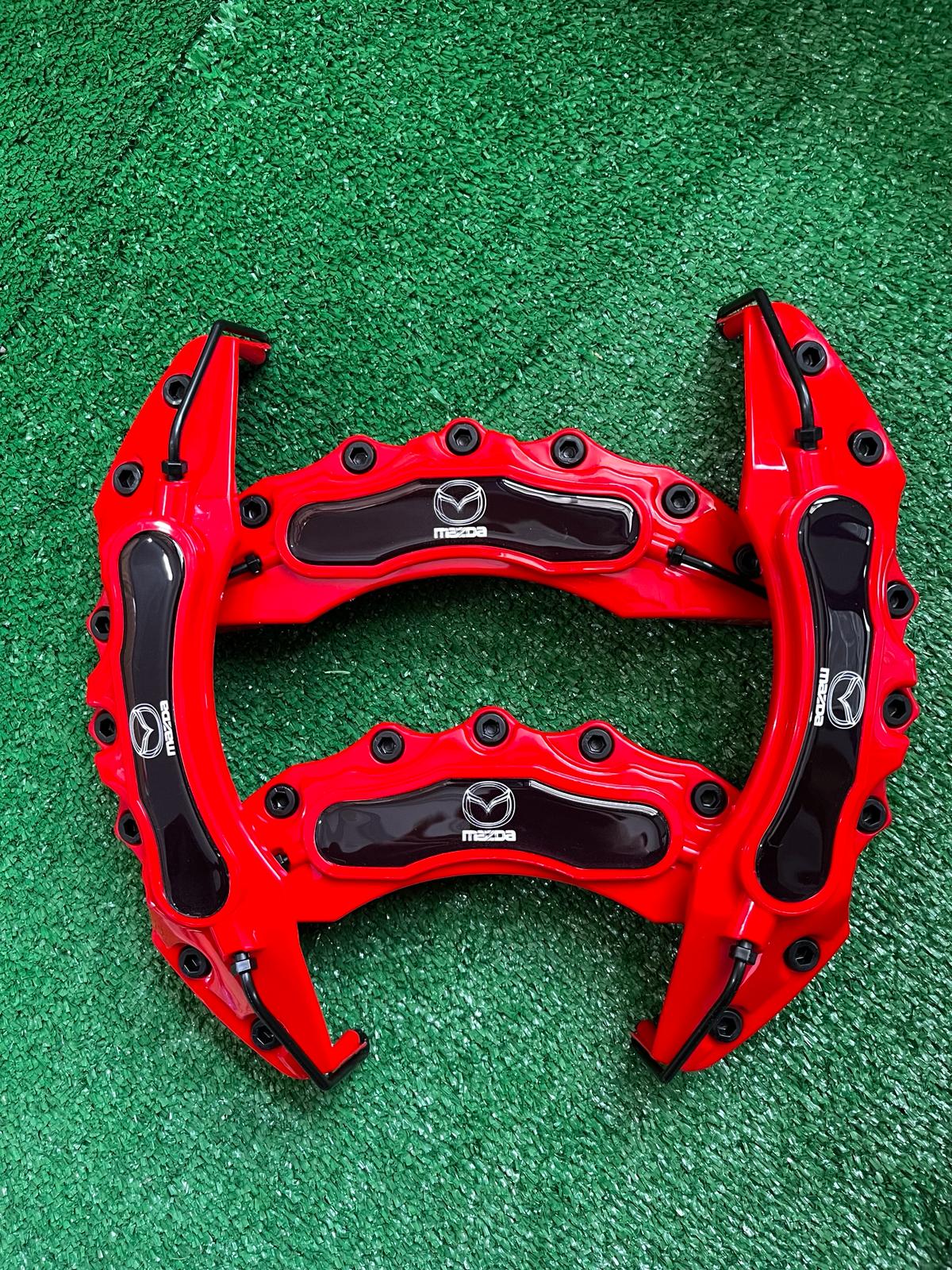 4 piezas Audi Sline Caliper Cover Disco estilo freno rojo 3D ✔️Cubierta de pinza de freno Sline ✔️Cubierta de pinza universal S-line ✔️