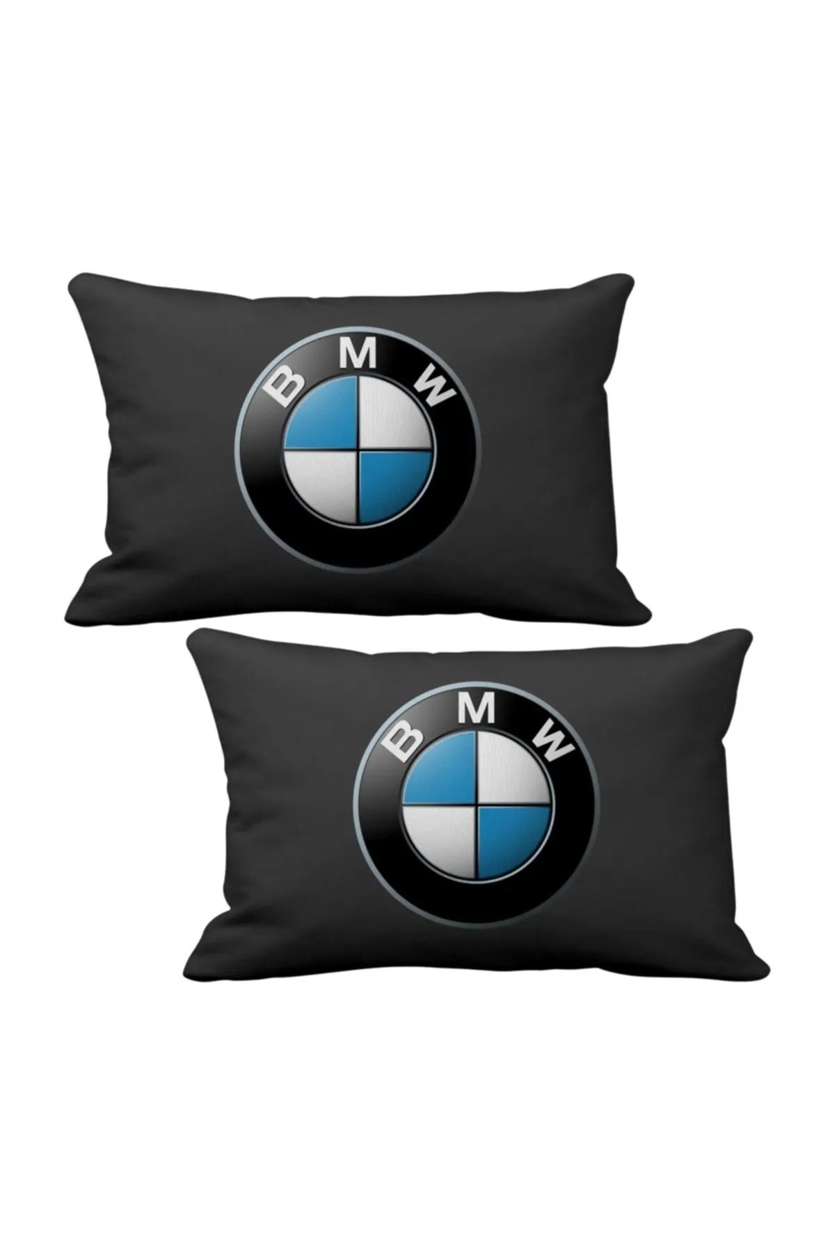 BMW 2PCS Luxury Car Neck Pillow Black And Wooden Logo Keychain BMW Car Pillow BMW Pillow