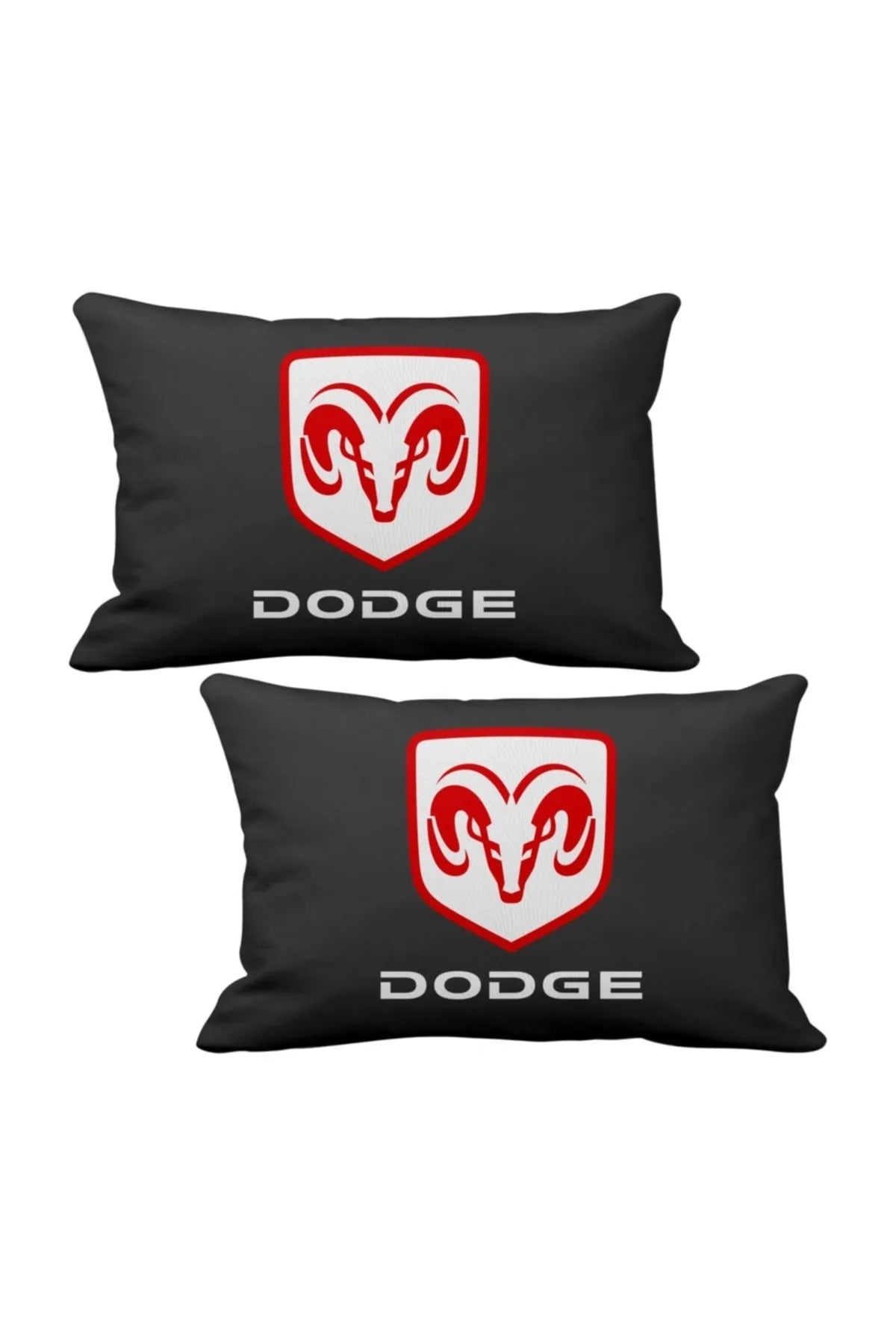 Dodge 2 pcs Luxury Car Neck Pillow Black and Wooden Logo Keychain Dodge Car Pillow