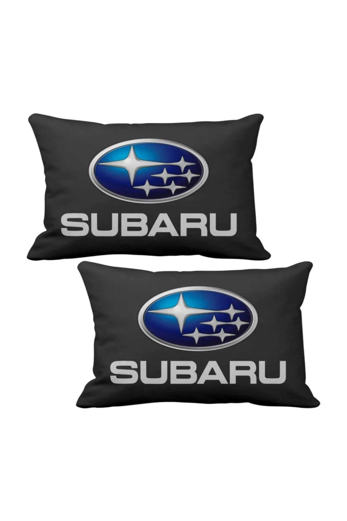 Subaru 2PCS Luxury Car Neck Pillow Black  And Wooden Logo Keychain Subaru Car Pillow Subaru Pillow