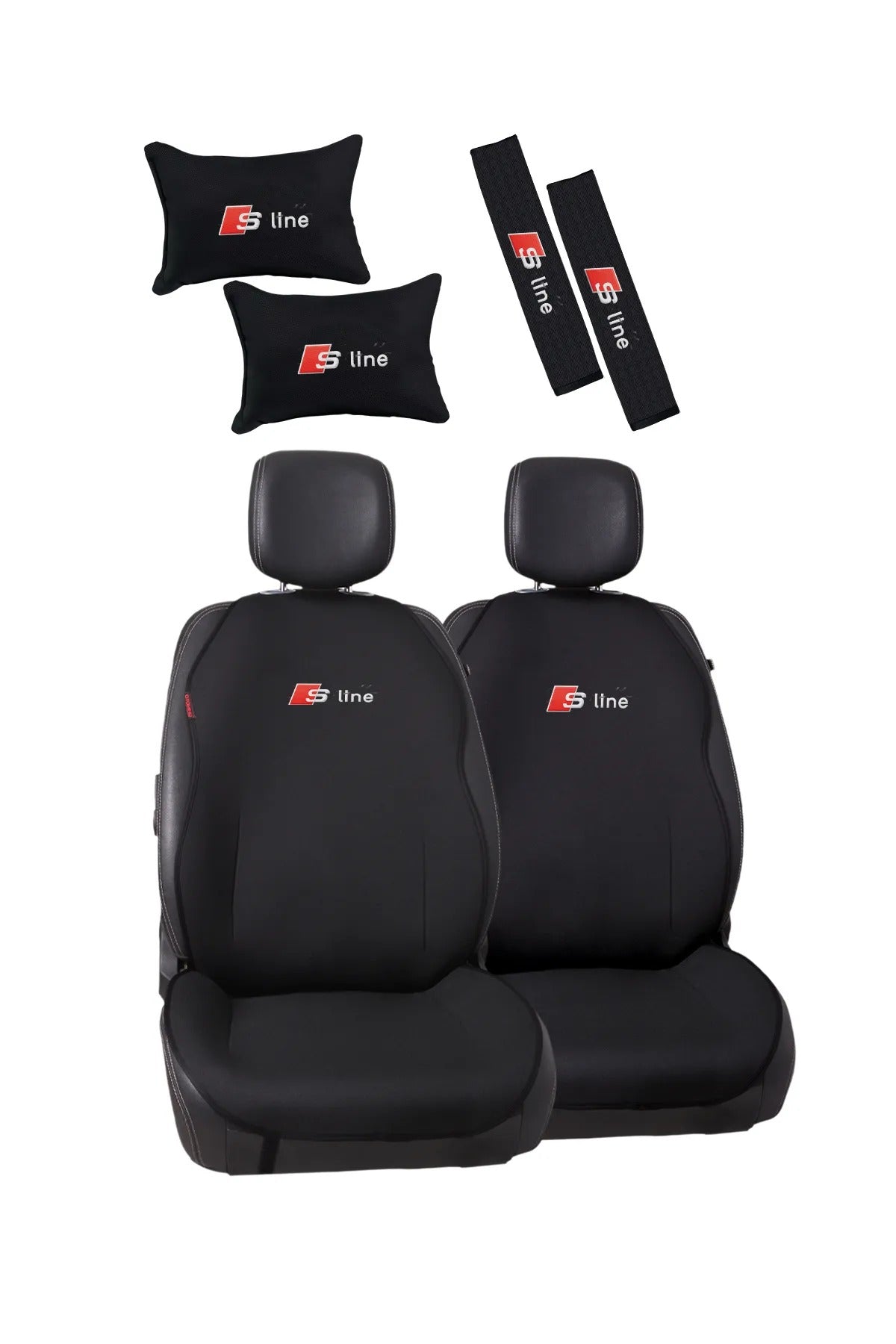 Audi S Logo Embroidered Jacquard Woven Car Cushion and Comfort Set Audi RS Seat Cover Set Audi RS Seat Cover Set