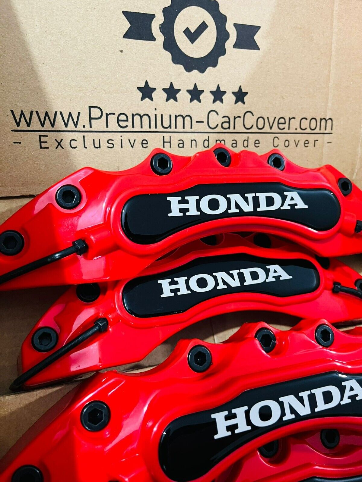 Cubierta de pinza de freno HONDA ✅ 4x Cubierta de pinza de freno Ruedas delanteras traseras ✅ Cubierta de pinza de freno HONDA ✅ ROJO ✅