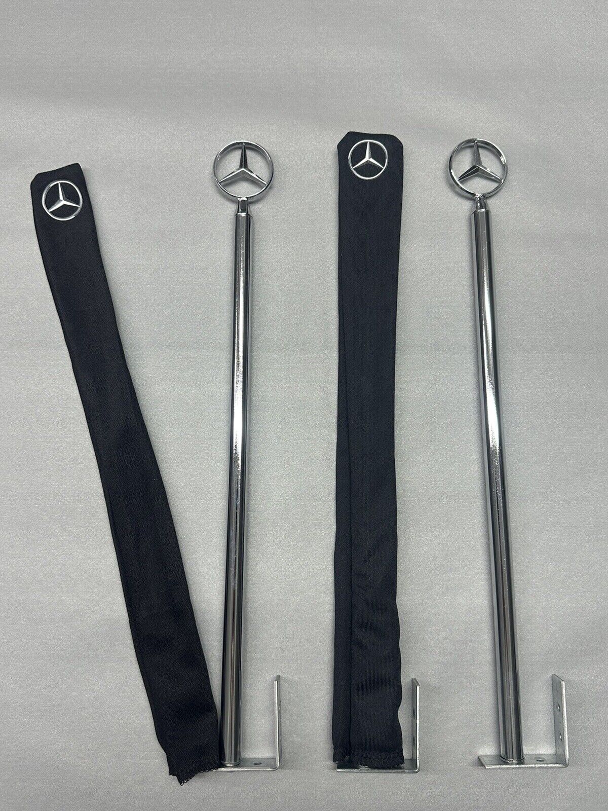 Mercedes Benz Chrome Parking Pole Pennant Bar Chrome Styling Stainless 1x Flagpole Mercedes Benz