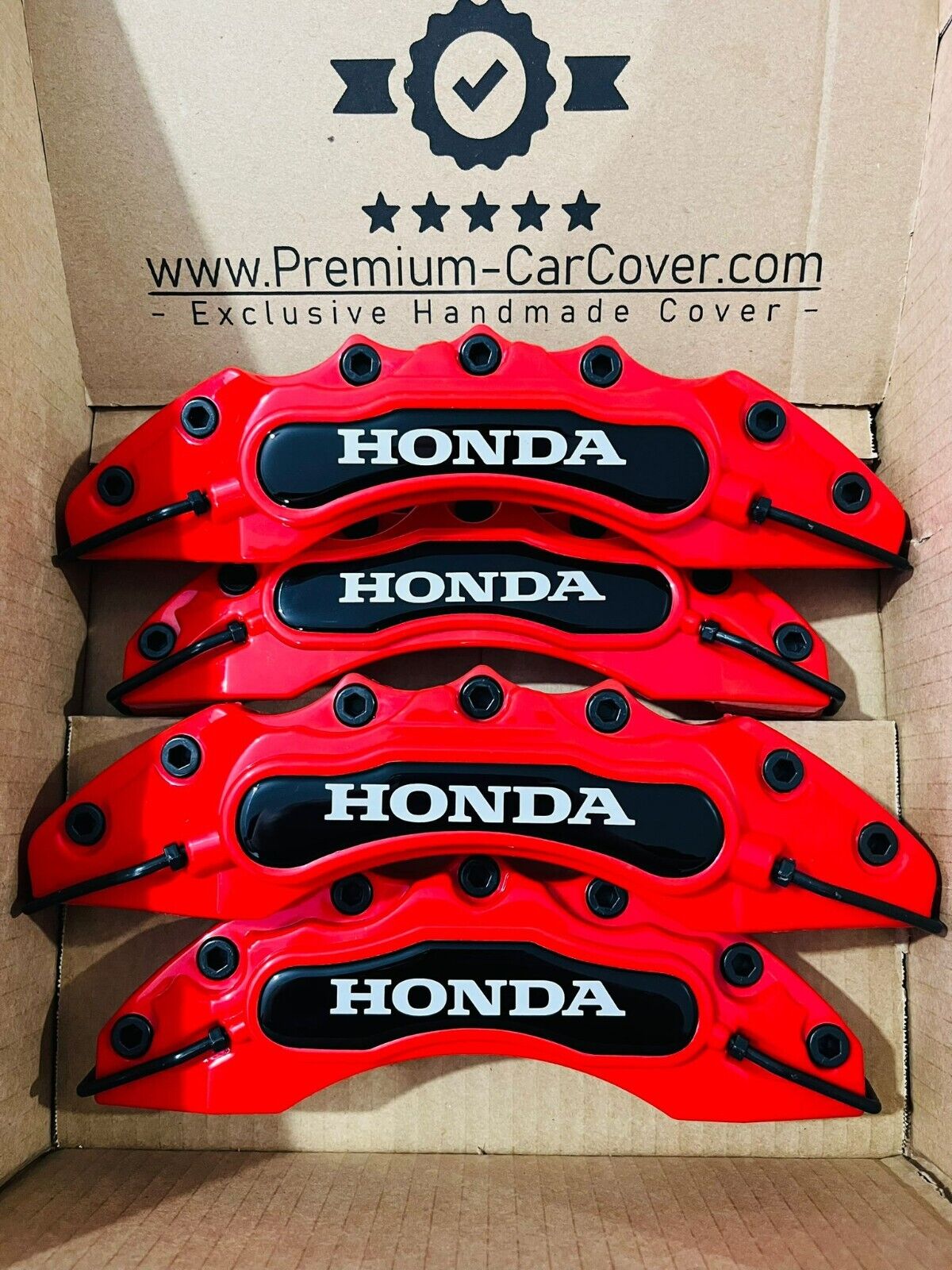 Cubierta de pinza de freno HONDA ✅ 4x Cubierta de pinza de freno Ruedas delanteras traseras ✅ Cubierta de pinza de freno HONDA ✅ ROJO ✅