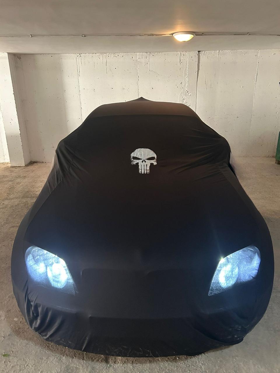 The Punisher Car Cover para TODOS los vehículos, Audi Bmw Mercedes Porsche Car Cover, Punisher Logo Autoabdeckung, interior suave y elástico